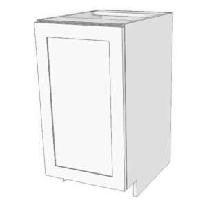 Base cabinet with full height door: 6" to 24" wide | 34 3/4" high | 23 5/8" deep. 2 adjustable shelves.