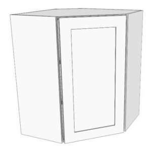 Wall angled corner cabinet 24" wide with 12" sides, 30" high.. 2 adjustable shelves.