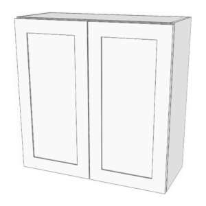 Wall cabinet with doors: 22" to 36" wide, 30" high, 12" deep. 2 adjustable shelves.