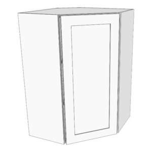 Wall angled corner cabinet 24" wide with 12" sides, 36" high. 3 adjustable shelves.