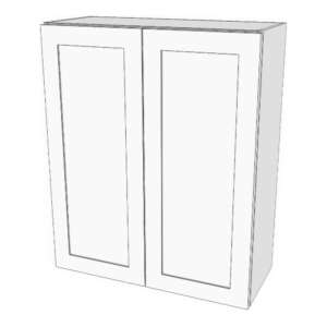 Wall cabinet with doors: 22 to 36" wide, 36" high, 12" deep. 3 adjustable shelves.