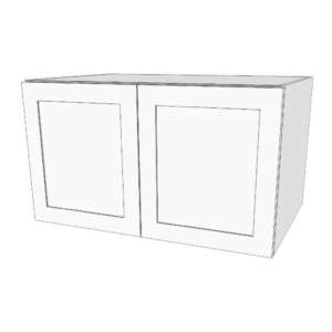 Designed to fit above fridge, extra deep for ease of reach. 30 to 37" wide, 18-21" high, 23 5/8" deep to match base depth (no shelves) Suggested width: 31" above fridge.