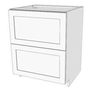 Base cabinet with 2 oversize (15 1/4"h) drawers: 21" to 30" wide, 34 3/4" high, 23 5/8" deep. Both drawers have heavy duty glides.